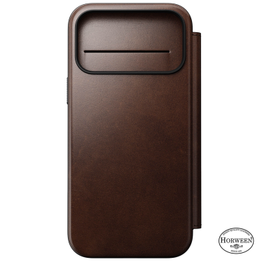 Nomad Modern Horween Leather Folio - iPhone 17 Pro Max - Rustic Brown
