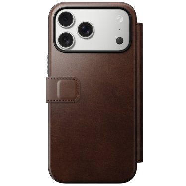 Nomad Modern Horween Leather Folio - iPhone 17 Pro Max - Rustic Brown