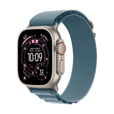 Apple Watch Ultra 3 - 49mm - Natural Titanium - Light Blue Alpine Loop - Medium