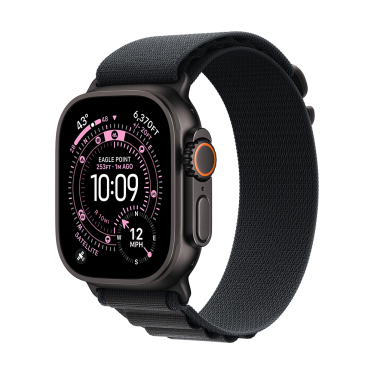 Apple Watch Ultra 3 - 49mm - Black Titanium - Black Alpine Loop - Medium