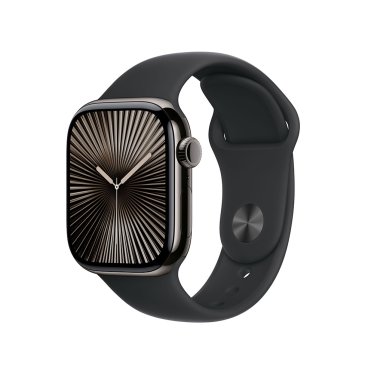 Apple Watch S10 Cellular - 42mm - Slate Titanium - Black Sport Band - M/L (150-200mm)