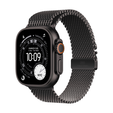 [Open Box] Apple Watch Ultra 3 - 49mm - Black Titanium - Black Titanium Milanese Loop - Small
