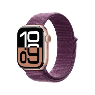 Apple Watch S10 - 42mm - Rose Gold Aluminium - Plum Sport Loop - (130-200mm)