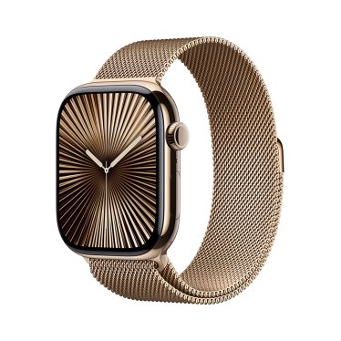 Apple Watch S10 Cellular - 46mm - Gold Titanium - Gold Milanese Loop - S/M (130-180mm)
