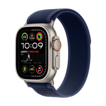 Apple Watch Ultra 2 - 49mm - Natural Titanium -  Blue Trail Loop - (S/M) (130-180mm)