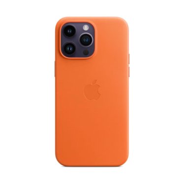 Apple Leather Case + MS - iPhone 14 - Orange