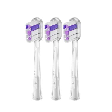 Laifen Wave Toothbrush Heads  - Ultra-Whitening Cushioned Brush - 3 pack - Transparent
