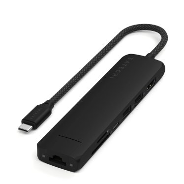 Satechi 7-in-1 USB-C Slim Multiport Adapter with Ethernet - Black