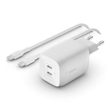 Belkin 65W PPS Dual USB-C GaN Charger + 2m C-C 100W cable