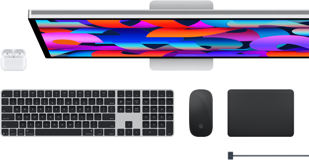 Mac-accessoires: AirPods, Studio Display, Magic Keyboard, Magic Mouse, Magic Trackpad, MagSafe-oplaadkabel