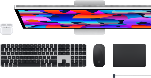Mac-accessoires: AirPods, Studio Display, Magic Keyboard, Magic Mouse, Magic Trackpad, MagSafe-oplaadkabel
