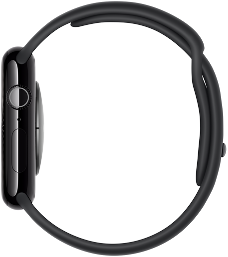 Zijaanzicht van de rechterkant van Apple Watch Series 10 om het dunne design goed tot zijn recht te laten komen.